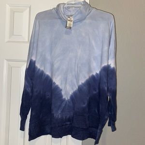 PINK Brand/ Navy Blue, White, Baby blue Tie Dye Turtle Neck